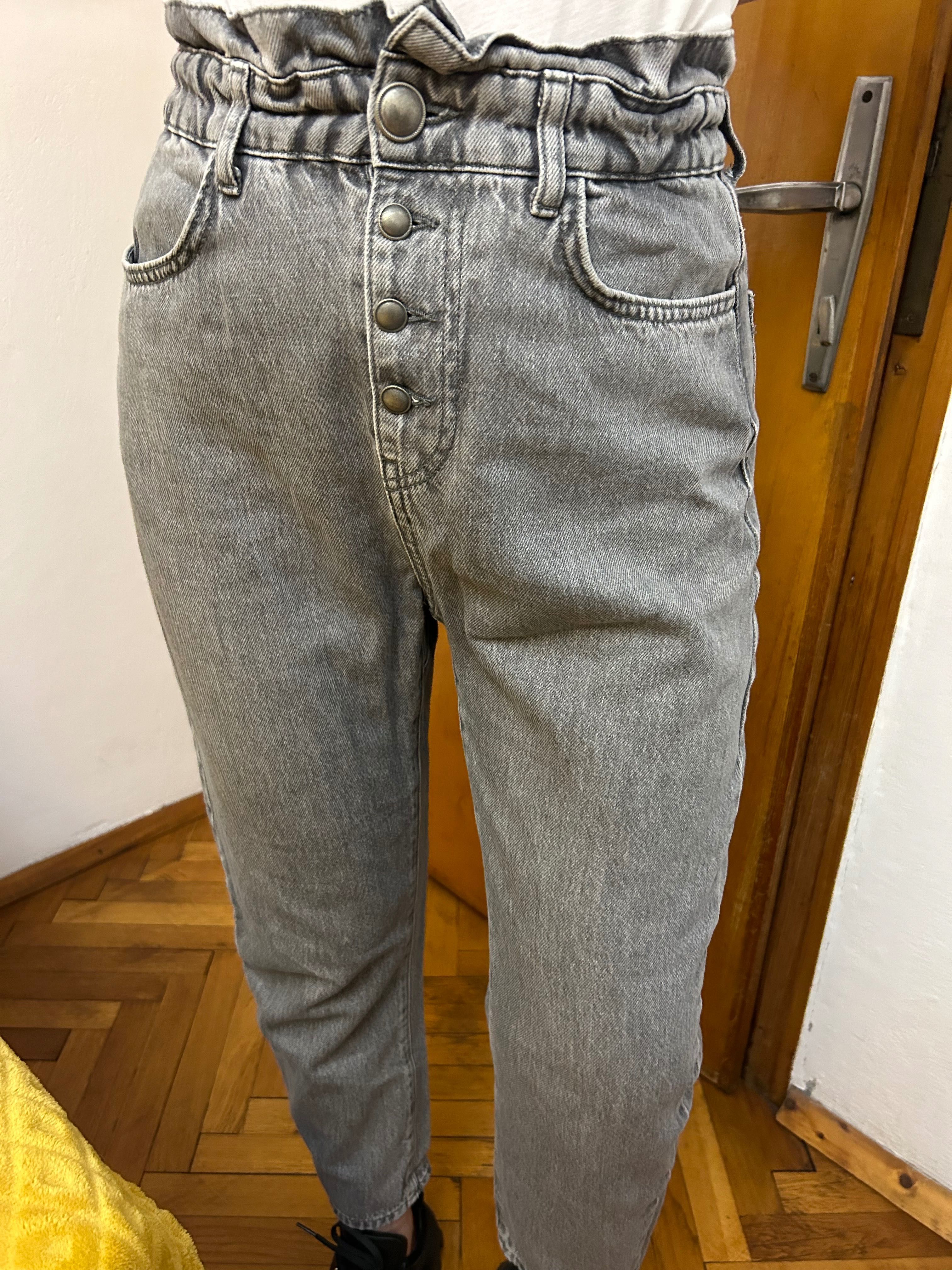 Дамски сиви дънки Zara