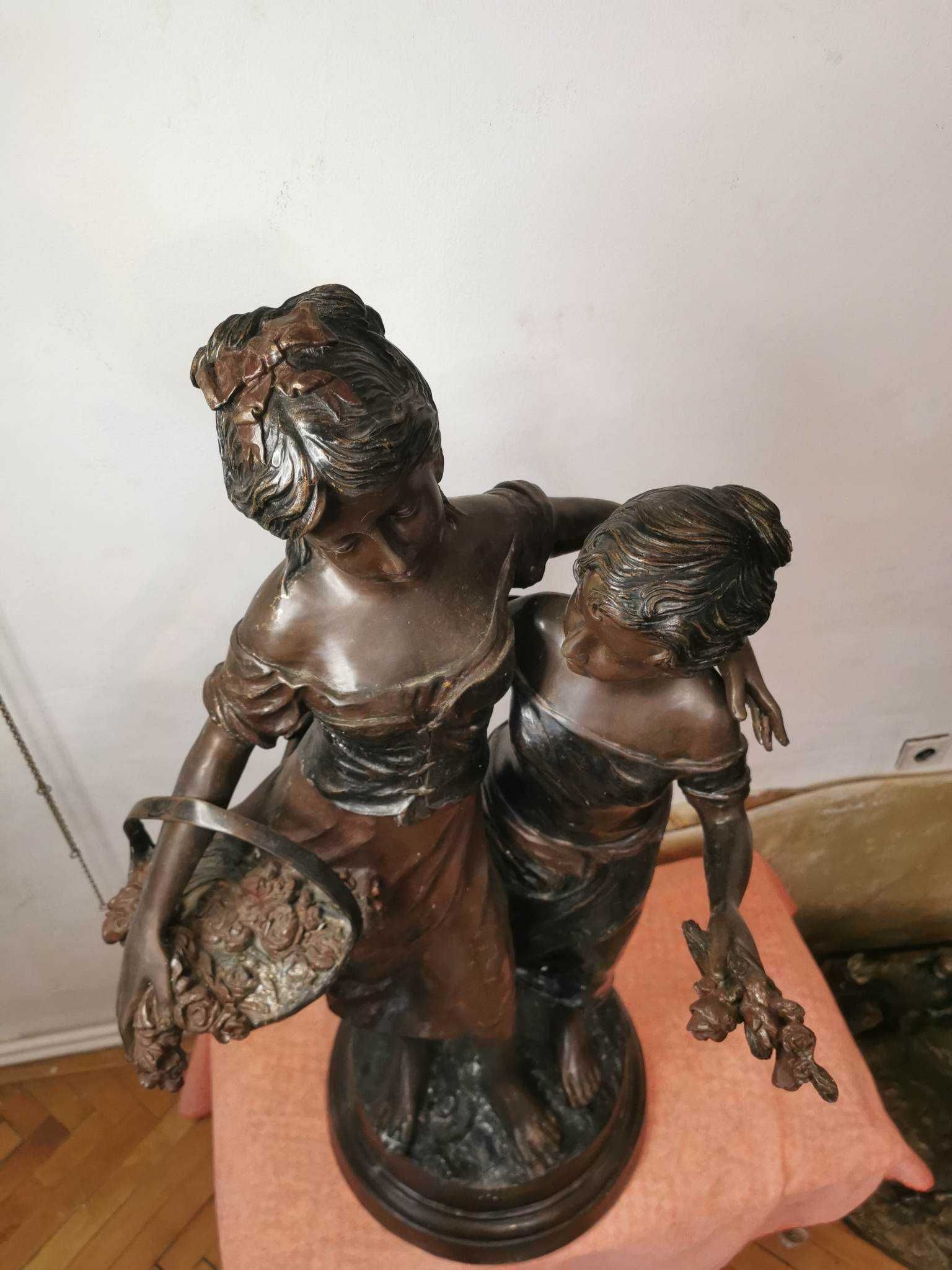 Statuie cu doua piese din bronz vintage/baroc
