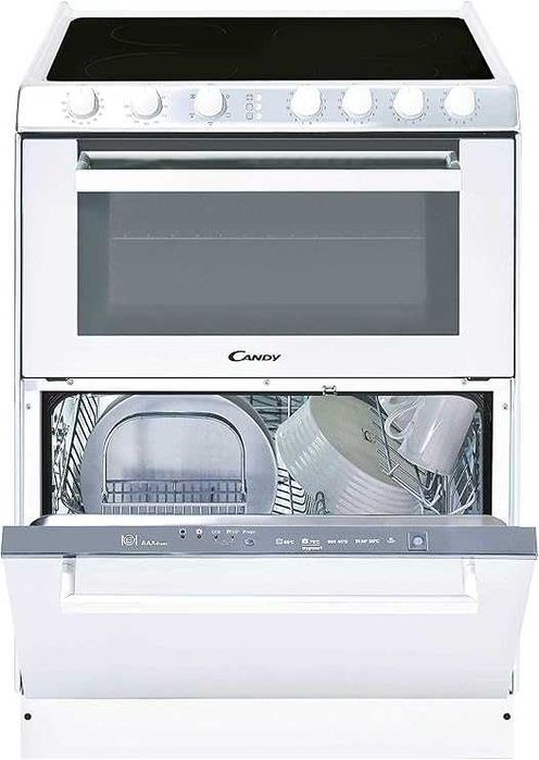 Нова мини кухня/печка  със съдомиялна Candy Trio бяла