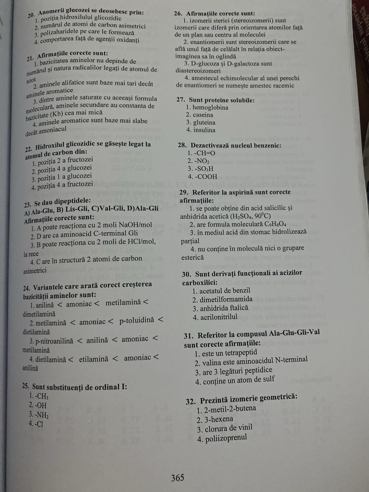 Culegere chimie organica 2022 mg si md Bucuresti