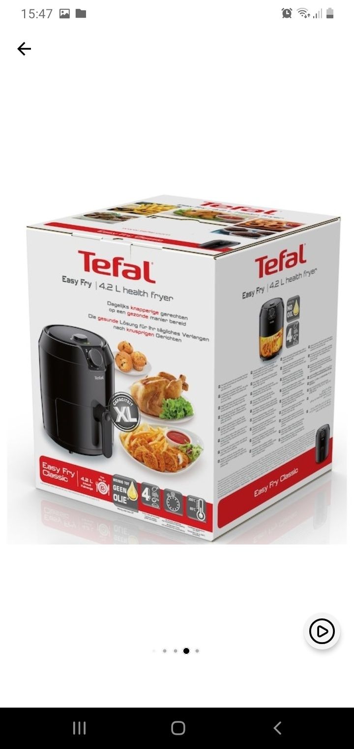 Friteuza fara ulei Tefal Easy Fry Classic XL EY201815, 1.2Kg, 1500 W,