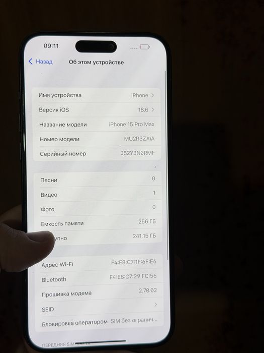 iphone 15 pro max 256