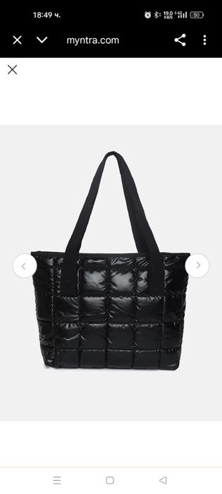 Чисто нова дамска чанта за през рамо, черна, 34x28x9см, с цип