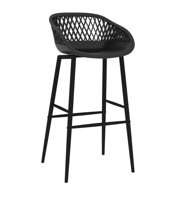 4 Scaune de pub , bar negre aspect de plasa, noi