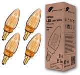 Комплект 4 броя винтидж LED крушки E14, 2.3W, топла светлина – димер