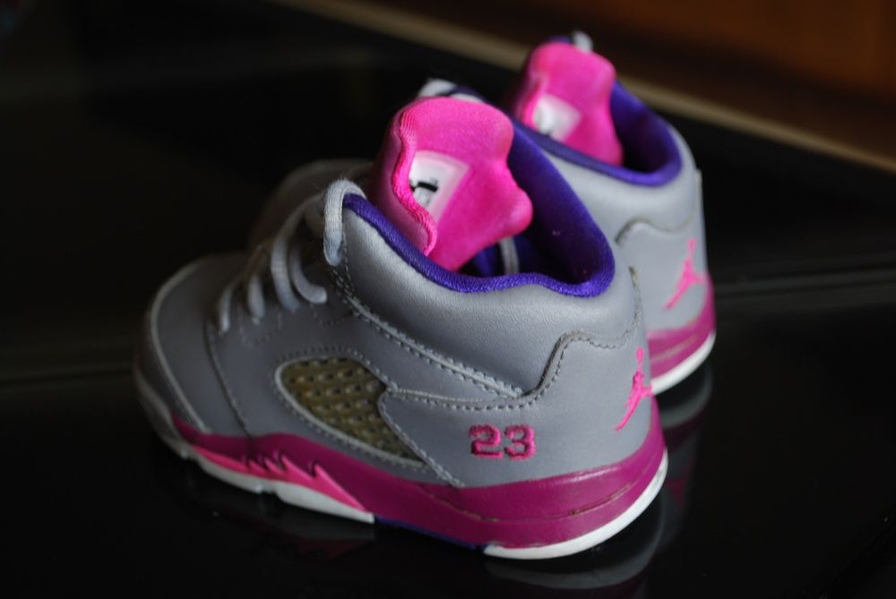 Nike Air Jordan 5 V Retro Cement Grey Pink детски обувки кецове