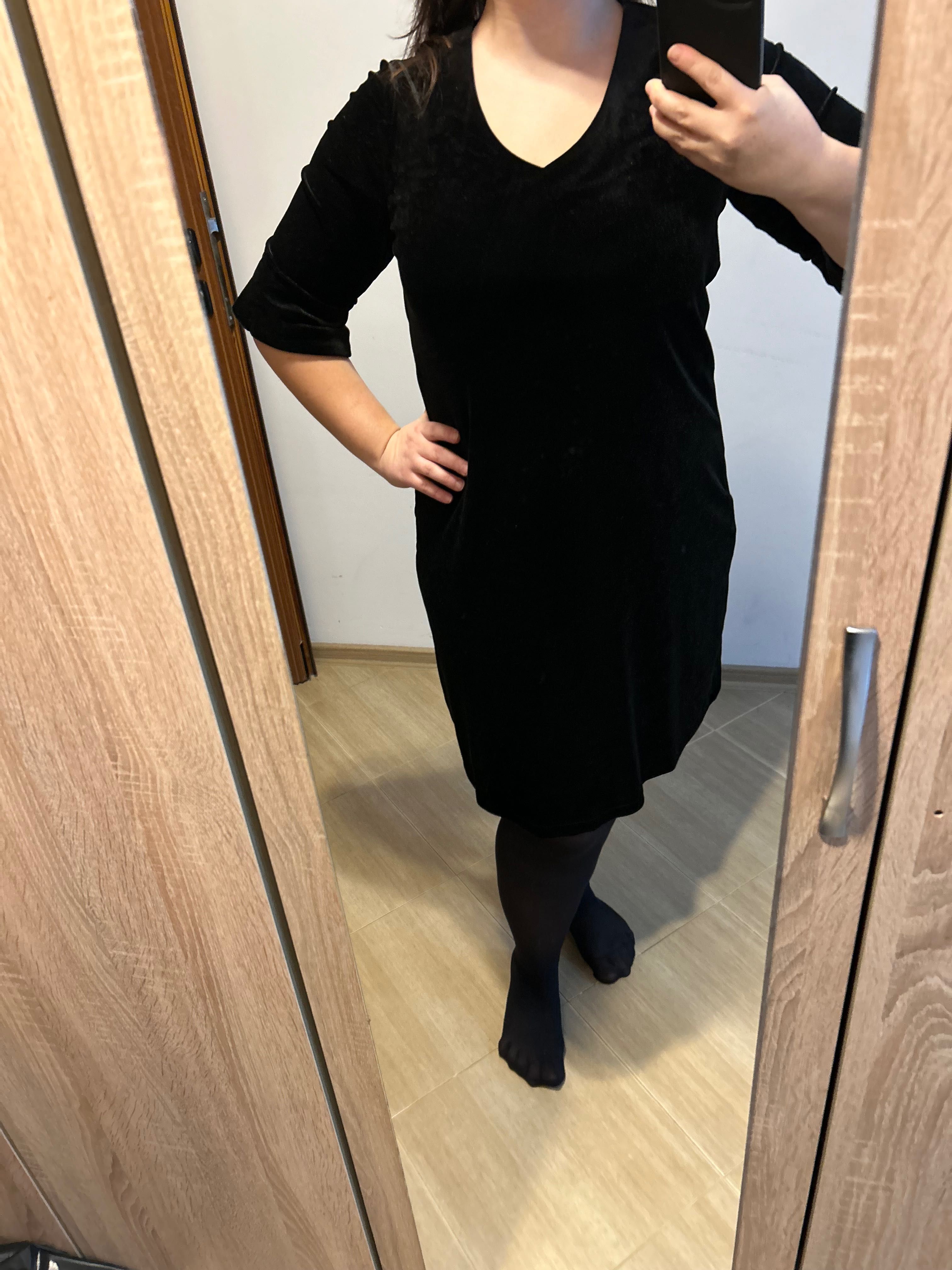Черна кадифена рокля Рр ХЛ