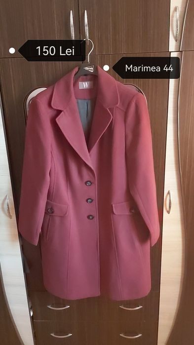 Palton din lana,  grena.