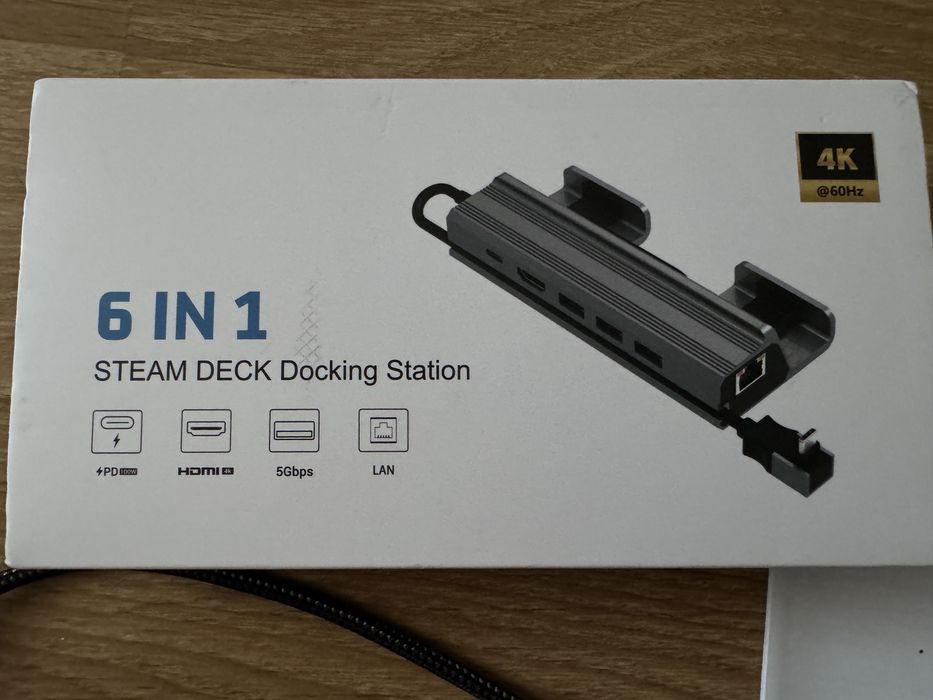 6 IN 1 Steam Dek Docking Station 4K, USB3.0, Lan Gigabit