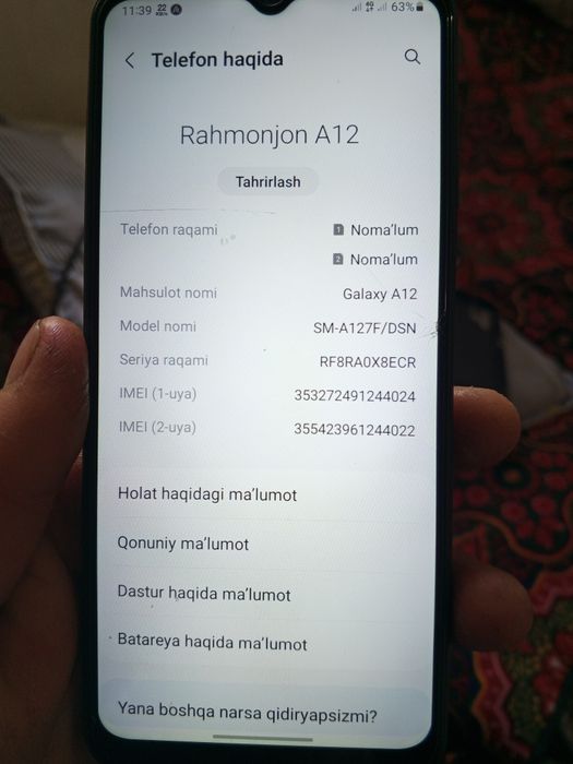 Samsung a12 sotiladi