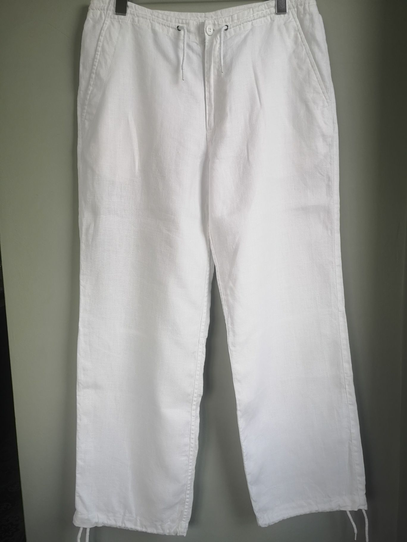 H&M,бял ленен панталон, размер 40