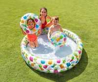 Детски надуваем басейн с 3 надуваеми пръстена + топка и пояс