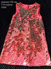 H&M невероятна рокля с пайети за ръст 128 см,7-8 години