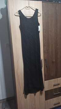 Rochie neagra cu spatele gol lunga