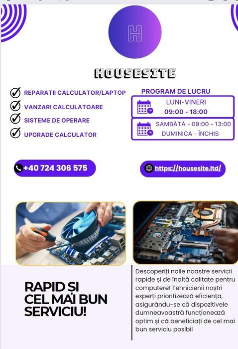 ***HouseSite***Reparatii Laptop/Calculator | Instalare Windows 11/10/7