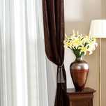 Draperii cu inele Mobexpert Astoria maro 150x260 cm