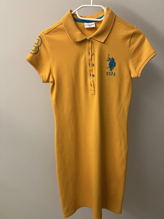 Платье U.S. Polo бирюзовый, оранжевый