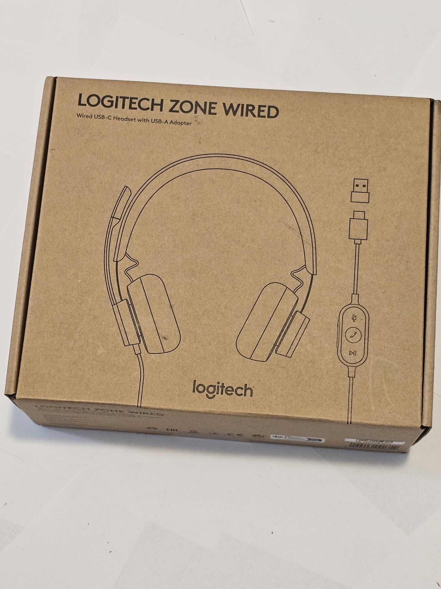Casti Logitech Zone Wired, microfon cu noise-cancelling, sigilate