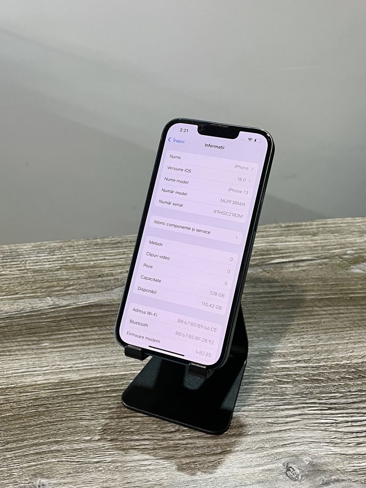 iPhone 13 Black, 128GB, Baterie 87%