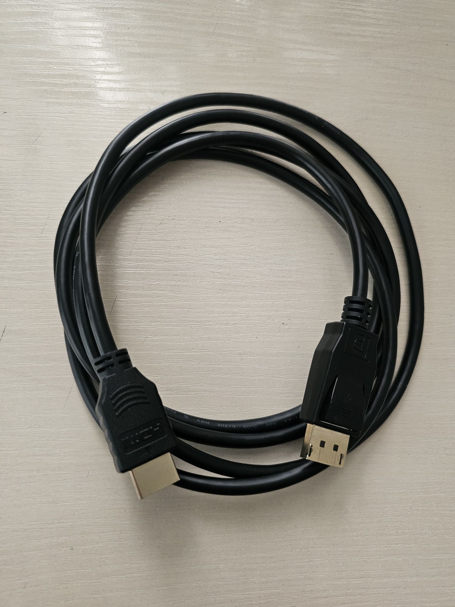 Кабель видеосигнала высокого разрешения DisplayPort - HDMI, 1.8 метра