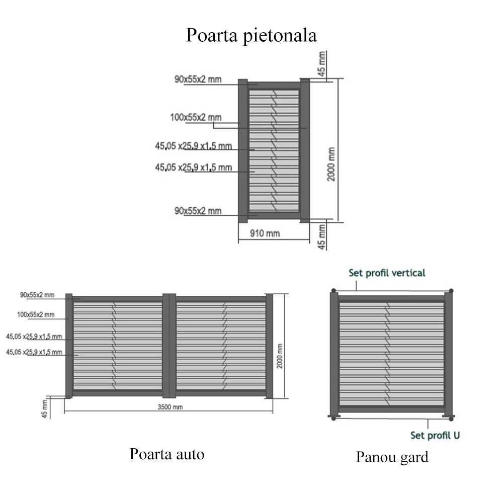 Poart aluminiu - Model Jaluzea