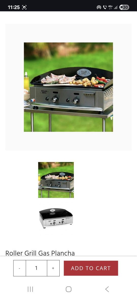 Grill gaz placa plancha inox emailat Roller Grill profesionala