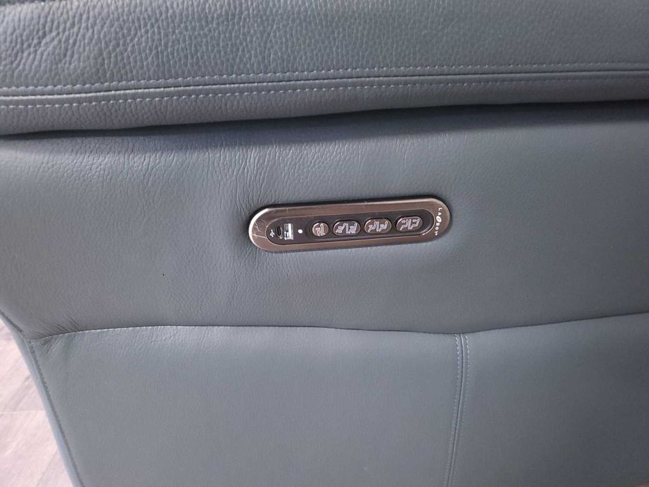 Синьо - зелен кожен диван двойка с ел релакс механизъм La-z-boy