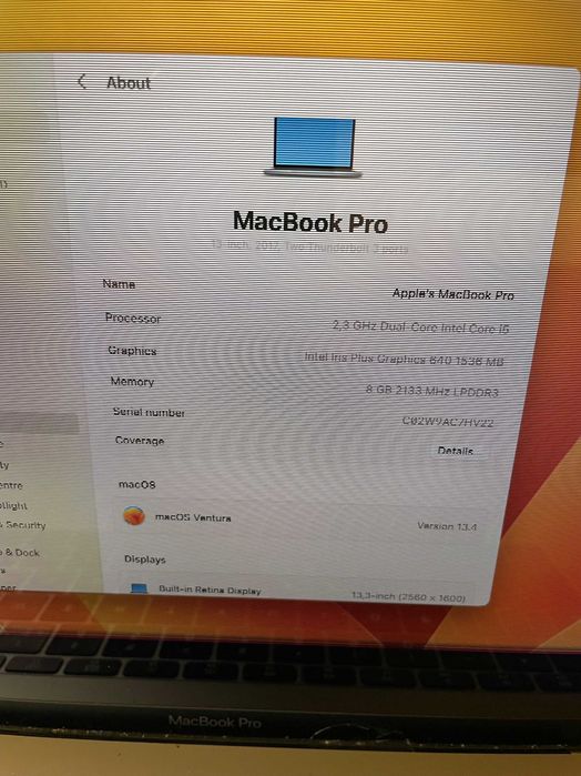 13" Core i5 MacBook Pro A1708 /Mid-2017/-i5/8GB RAM/128GB SSD — миниатюра 8