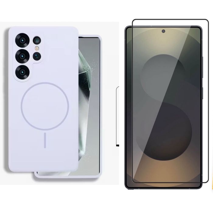 Husa Magsafe Liquid si Folie Sticla - Samsung S24/S25/PLUS/ULTRA