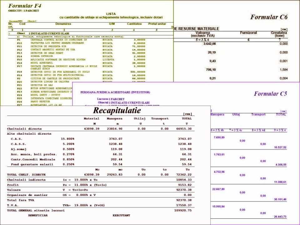 Intocmire oferta financiara licitatii lucrari devize constructii SEAP