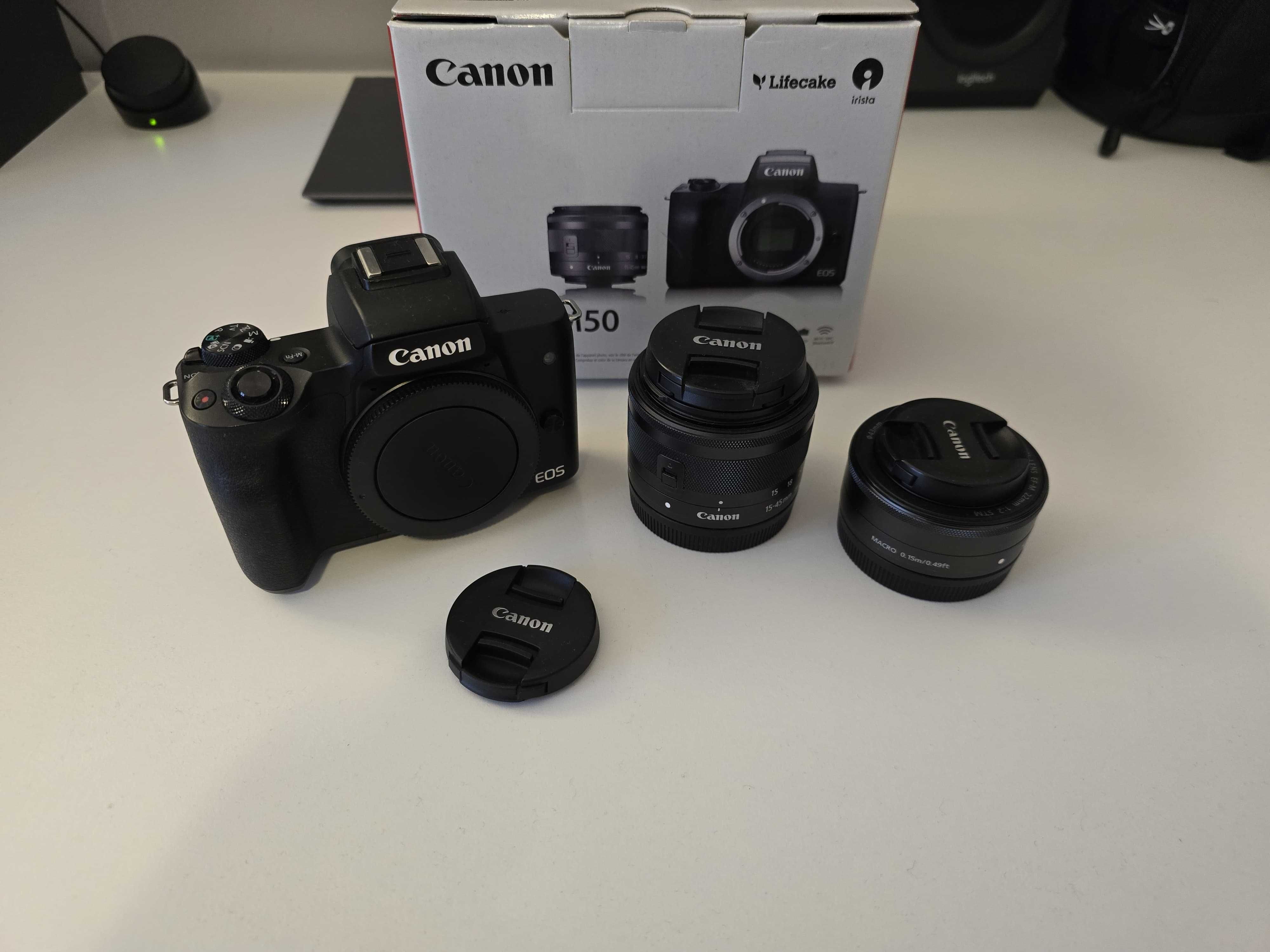 Canon M50 cu 5600 cadre + 22mm f/2 + blitz + trepied + curele Peak Dsg