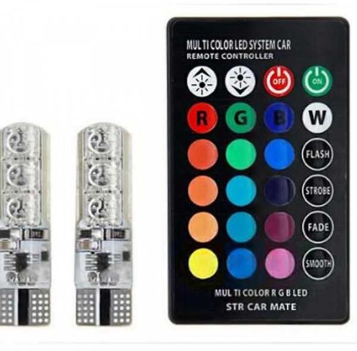 LED крушки T10 5W - многоцветни с дистанционно