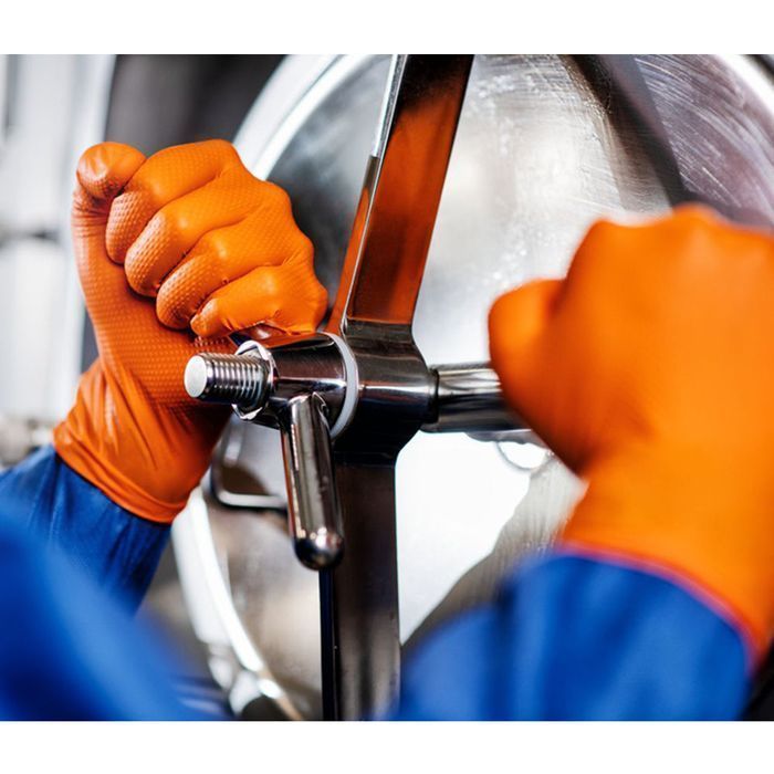 Manusi nitril premium mercator gogrip portocaliu pentru mecanici, mari