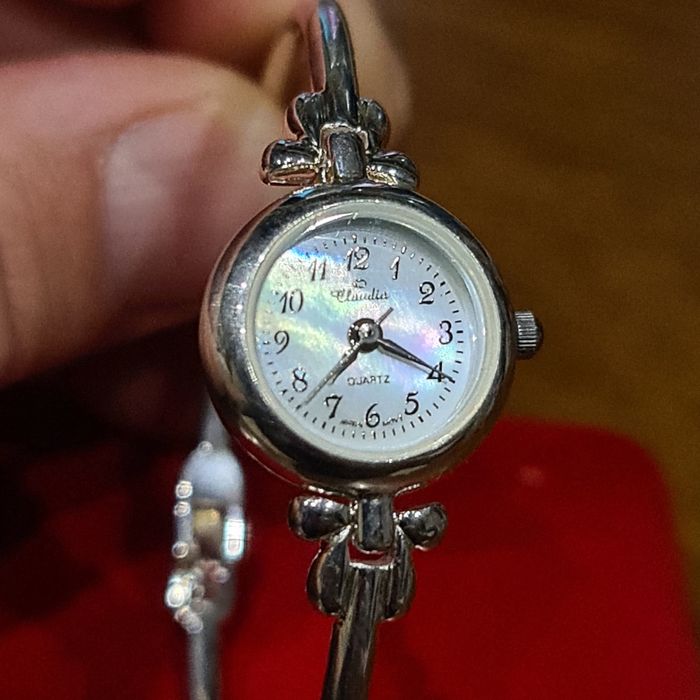 Oferta redus,ceas argint 925 nou,Claudia,quart la cutie,sidefat,superb