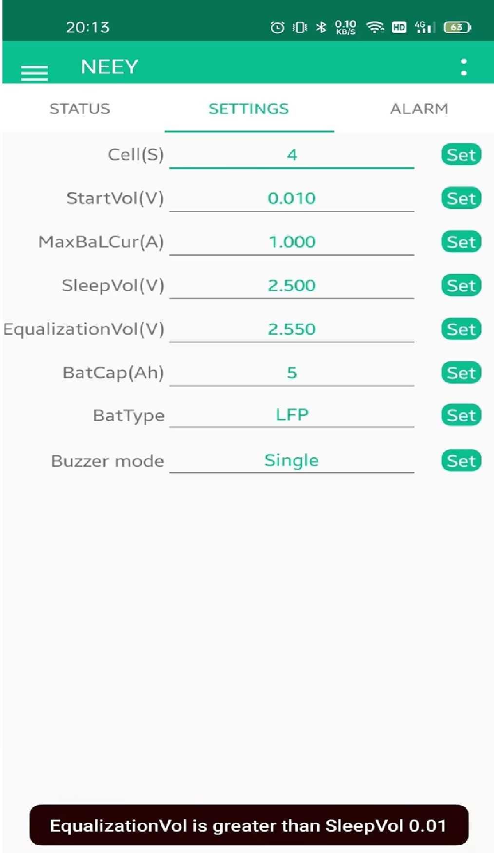 Egalizare smart activ 24S4A NEEY-Balans baterii Lifepo4LiIon/Bluetooth
