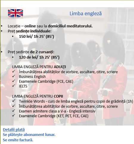 Cursuri engleză/spaniolă - Profesor certificat Cambridge și Cervantes