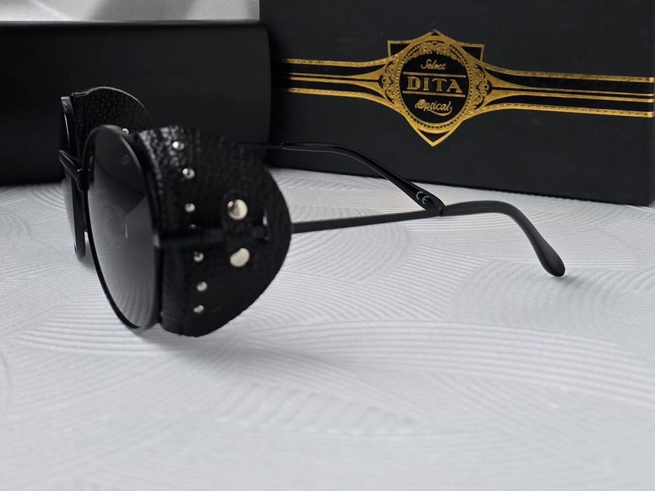 Мъжки слънчеви очила с кожа кръгли dita 3 цвята