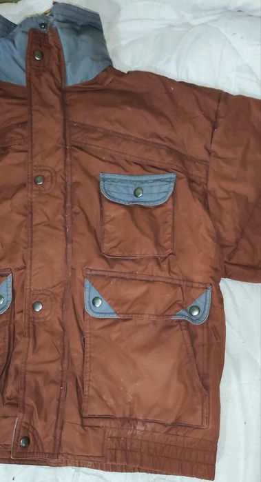 Пуховик много карманов теплый 48-50 недорого.