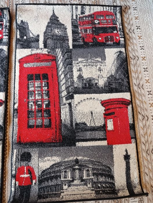 Set 2 covorase imprimeu Londra 0.7*1,2 m