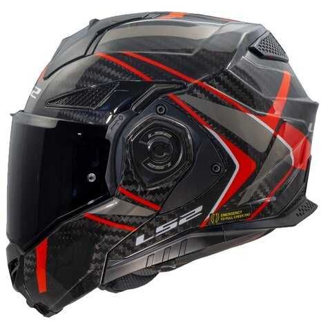 Каска LS2 Advant X Carbon Future II red black