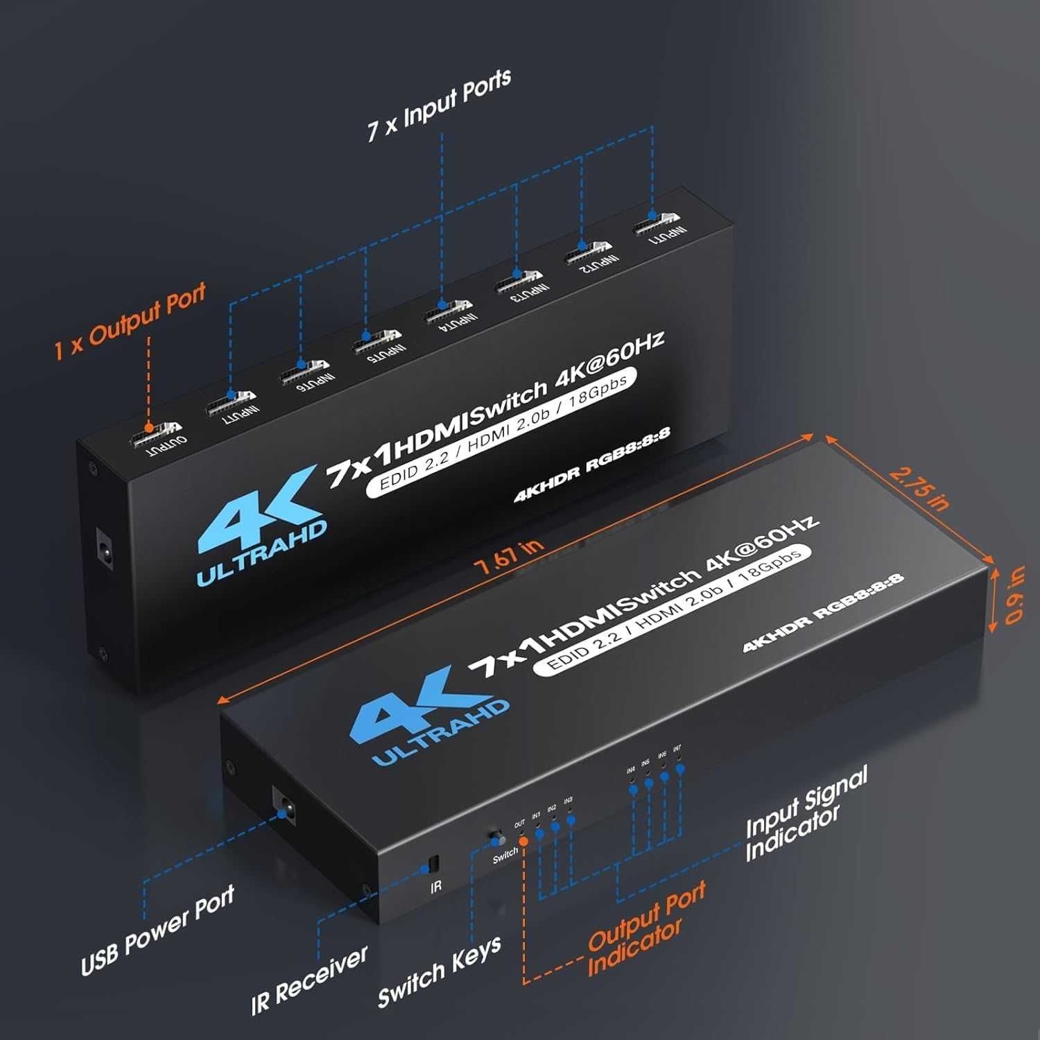HDMI превключвател 7 в 1