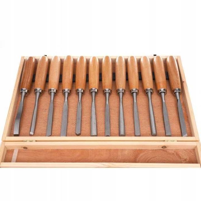 Set 12 dalti cu maner lemn (KD11775)