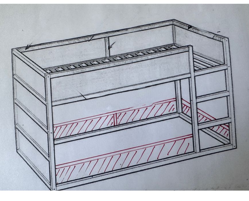 Детско, двуетажно, легло
