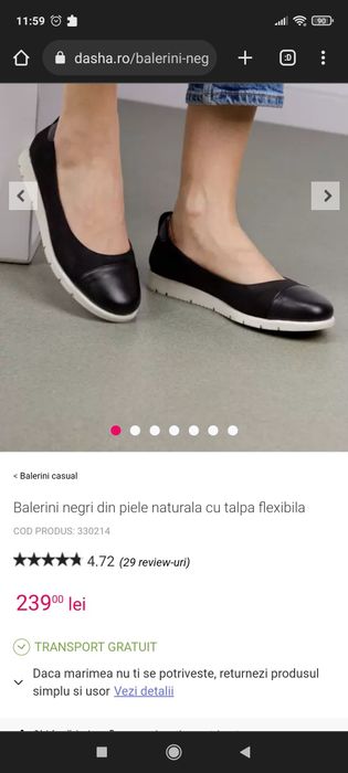 Balerini Dasha piele naturala 39 noi