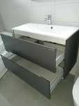 SET dulap baie MDF vopsit + lavoar Marmura ,90 cm-suspendat,soft-close