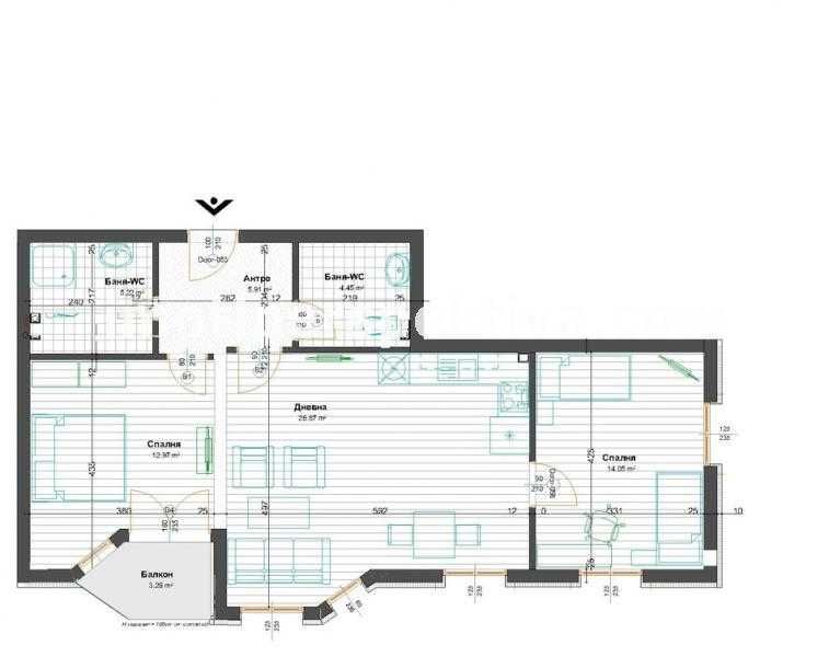 Продава се Тристаен апартамент в с. Войводиново, Област Пловдив - 101 кв.м за 850 €/кв.м - Снимка #2