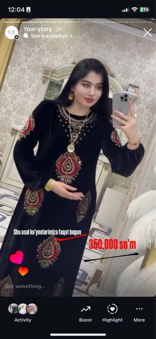 Ko’ylak ayollar uchun bayramona