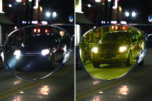 Жълти очила за нощно шофиране с метални рамки