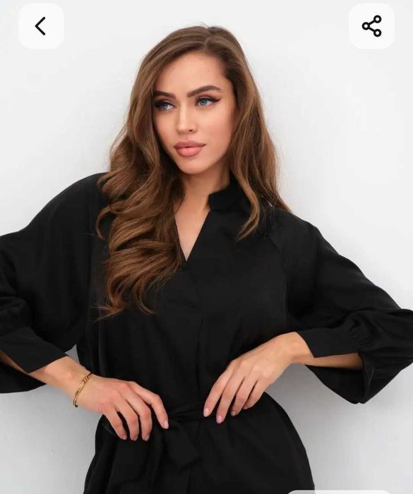 Черное атласное платье - туника,  4990 тенге,  размер на 40-46