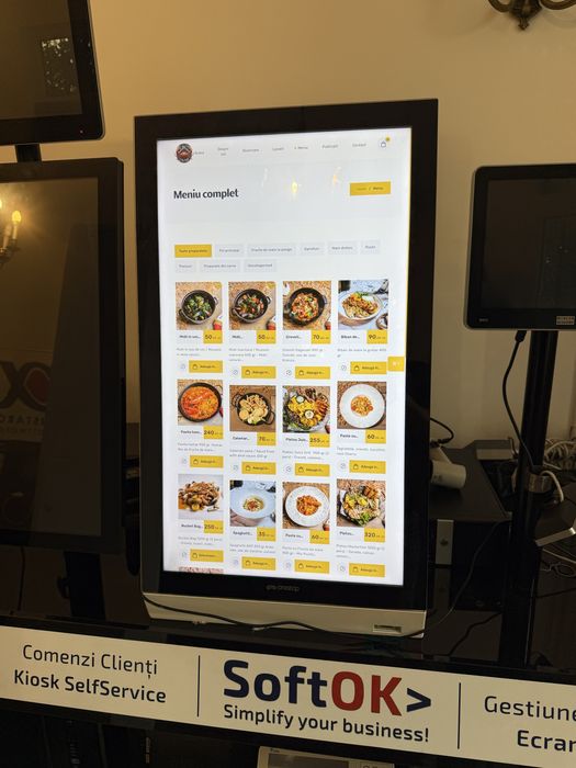Kiosk self-order complet — 32″ cu scanner & software inclus